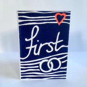 Tarjeta de primer aniversario (linocut)