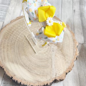 Pineapple & Daisy Hairband | Handmade Summer Girls Headband | Non-Slip Bright Yellow Bow Accessory