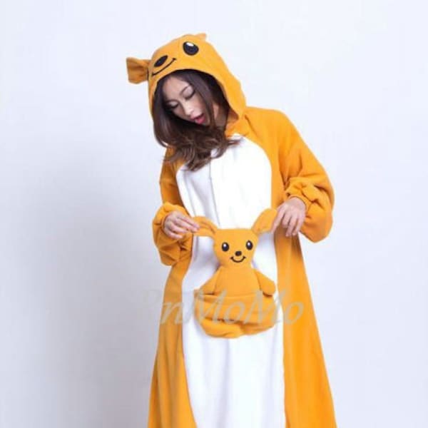 KIGURUMI Cosplay Romper Charactor animal Hooded Pajamas  Xmas gift Adult Costume sloth  outfit Sleepwear kangaroo animal onesie