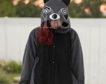 KIGURUMI Cosplay Romper Charactor animal Hooded Night Adult  clothes Pajamas Pyjamas Costume sloth  outfit Sleepwear  grey raccoon