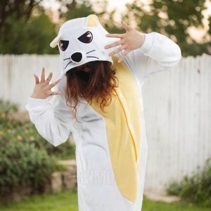 KIGURUMI Cosplay Romper Charactor animal Hooded PJS Pajamas Pyjamas Xmas gift Adult  Costume outfit Sleepwear  weasel