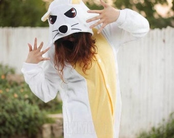 KIGURUMI Cosplay Romper Karakter dier Hooded PJS Pyjama Pyjama Xmas gift Volwassen Kostuum outfit Nachtkleding wezel