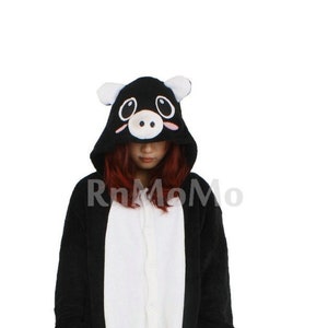 KIGURUMI Cosplay Romper Charakter Tier Kapuze PJS Schlafanzug Schlafanzug Weihnachtsgeschenk Faultier Outfit Nachtwäsche schwein
