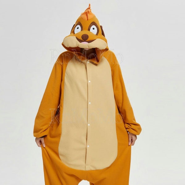 Timon Hakuna Matata --- KIGURUMI Cosplay Romper Charactor animal Hooded PJS Pajamas Pyjamas Xmas gift Adult  Costume sloth  outfit Sleepwear
