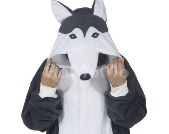 KIGURUMI Cosplay Romper Charactor animal Hooded PJS Pajamas Pyjamas Xmas gift Adult  Costume outfit Sleepwear Dog Husky