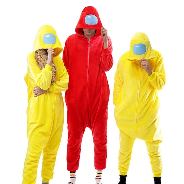 Kigurumi AmongUs Onepiece Disney Colourful Multiple Colour Onepiece Teen Adult Onepiece Unisex Costumes Pyjamas Unisex