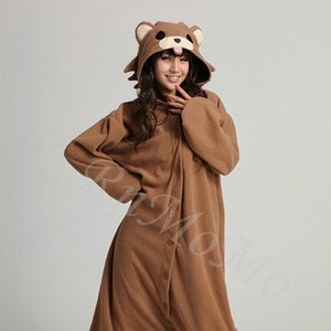 KIGURUMI Cosplay Romper Charactor animal Hooded PJS Pajamas Pyjamas Xmas gift Adult Costume sloth outfit Sleepwear pedobear image 1