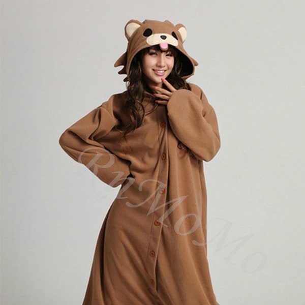 KIGURUMI Cosplay Romper Charactor animal Hooded PJS Pajamas Pyjamas Xmas gift Adult  Costume sloth outfit Sleepwear pedobear