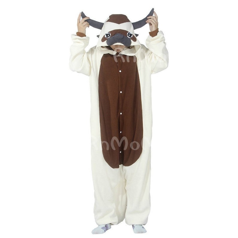 KIGURUMI Cosplay Romper Charactor animal Hooded PJS Pajamas Pyjamas Xmas gift Adult Costume sloth outfit Sleepwear cattle image 2