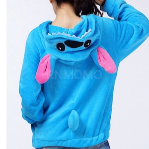 Stitch Hoodie for Men Kids Women Costume Cosplay Pattern Big Face Cotton Kigurumi stitch