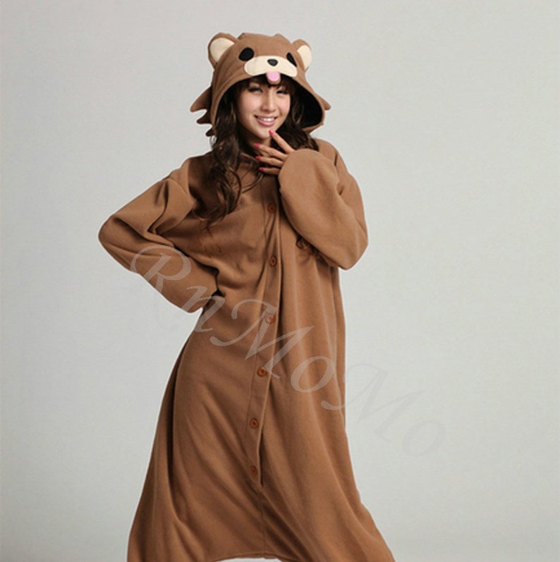 KIGURUMI Cosplay Romper Charactor animal Hooded PJS Pajamas Pyjamas Xmas gift Adult Costume sloth outfit Sleepwear pedobear image 1