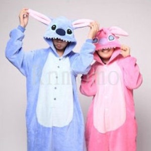 Kigurumi Stitch Onepiece Disney Lilo and Stitch Onepiece Teen Adult Onepiece Unisex Costumes Pyjamas Unisex (Slipper Not Included)