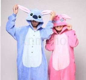 2023New Adult Blue Stitch Kigurumi Pajamas Animal angel lilo Cosplay  Costume@