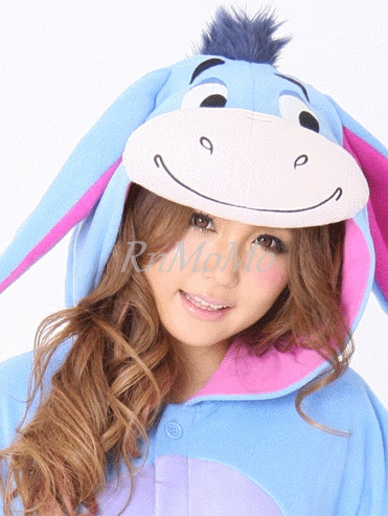 KIGURUMI Cosplay Romper Charactor animal Hooded Pyjamas Xmas gift Adult Costume sloth outfit Sleepwear eeyore donkey image 1