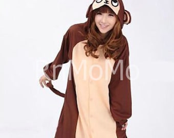 KIGURUMI Cosplay Romper Charactor animal Hooded PJS Pajamas Pyjamas Xmas gift Ad ult  Costume sloth  outfit Sleepwear  monkey