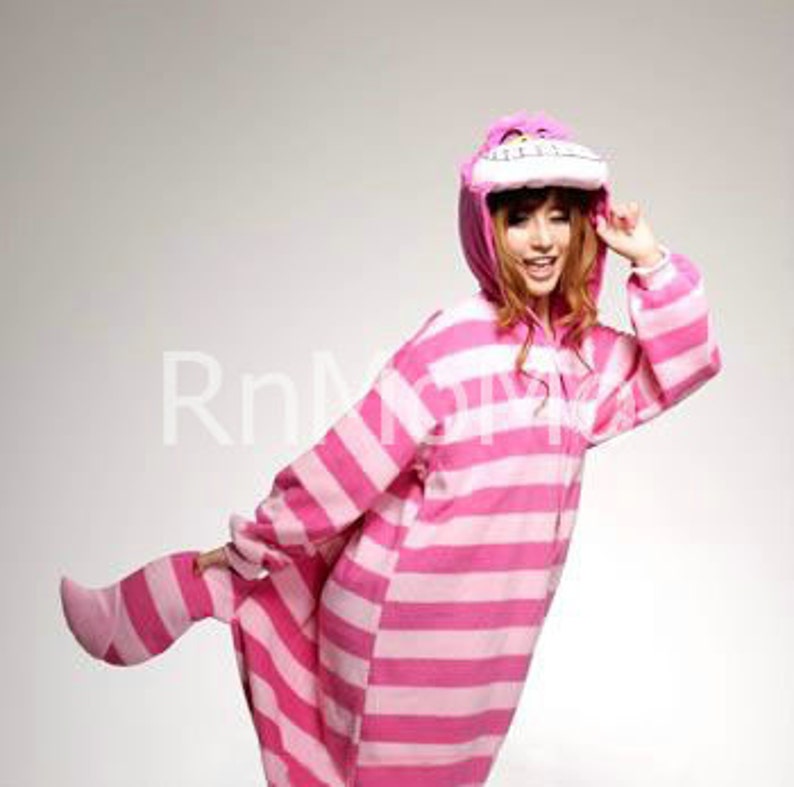 KIGURUMI Cosplay Romper Charactor animal Hooded Night clothes Pajamas Pyjamas Costume sloth outfit Sleepwear cheshire cat
