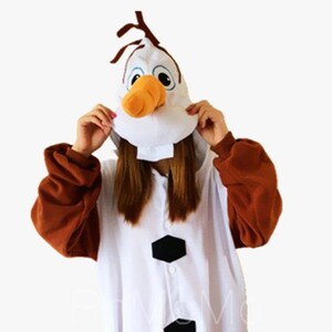 Frozen Olaf Unisex Animal Sleepsuit Kigurumi Cosplay Costume Pajamas Outfit Nonopnd Nightclothes Onesies Halloween Cheap  Clothing