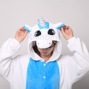 Adult Onepiece Pajamas Unicorn Onepiece Pajamas for Women Girls Men Boy PJS Costume Flannel Pajamas Unisex Pyjamas image 2