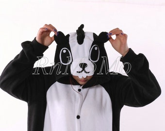 KIGURUMI Cosplay Romper Charactor animal Hooded PJS Pajamas Pyjamas Xmas gift Adult  Costume sloth  outfit Sleepwear Skunk
