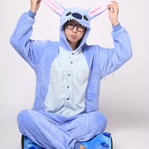 Kigurumi Stitch Onepiece Disney Lilo and Stitch Onepiece Teen Adult Onepiece Unisex Costumes Pyjamas Unisex Slipper Not Included image 2