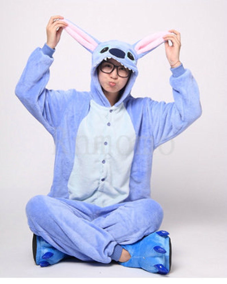 Kigurumi Stitch Onepiece Disney Lilo and Stitch Onepiece Teen Adult Onepiece Unisex Costumes Pyjamas Unisex Slipper Not Included image 2