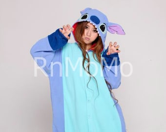 KIGURUMI Cosplay Romper Charactor animal Hooded PJS Pajamas Pyjamas Xmas gift Adult lilo  Costume sloth  outfit Sleepwear stitch