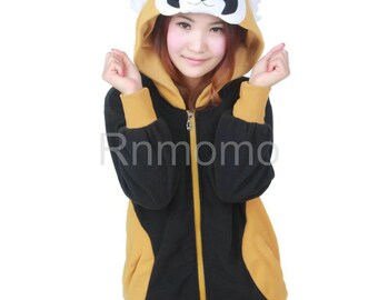 Red panda hoodie Cosplay  Charactor animal Hooded  hoody  hood coat jumper Adult  Costume outfit  hoodies Sweatshirt jacket  Zip Up