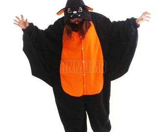 KIGURUMI Cosplay Romper Charactor animal Hooded Night clothes Pajamas Pyjamas Costume sloth outfit Sleepwear  Vampire bat
