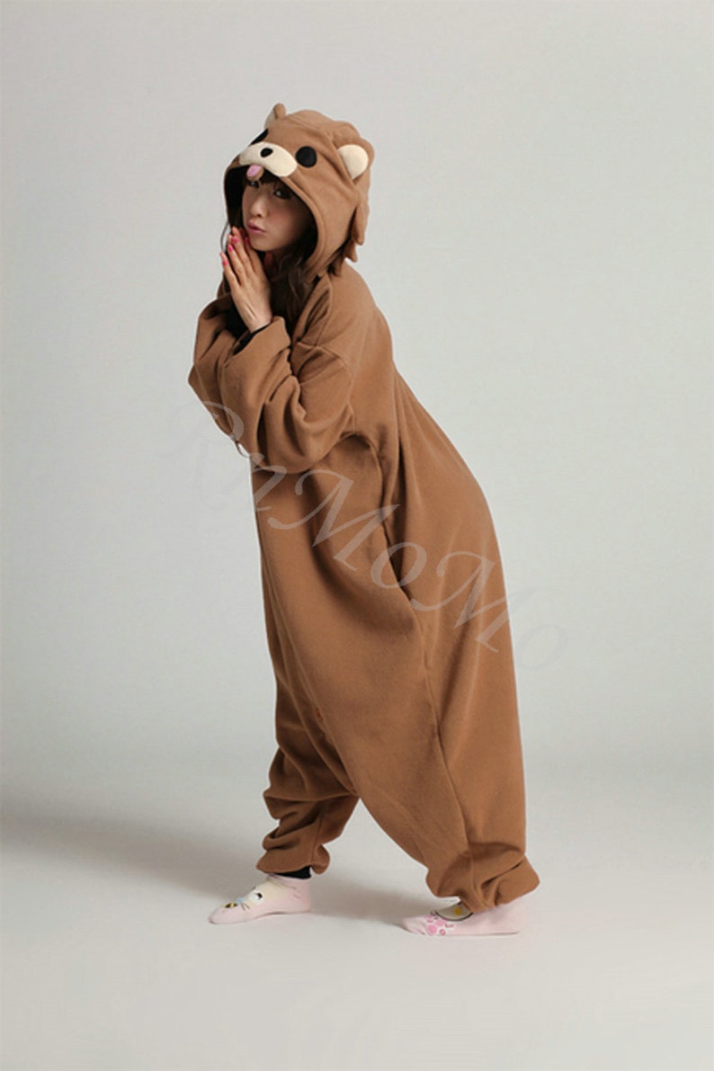 KIGURUMI Cosplay Romper Charactor animal Hooded PJS Pajamas Pyjamas Xmas gift Adult Costume sloth outfit Sleepwear pedobear image 2