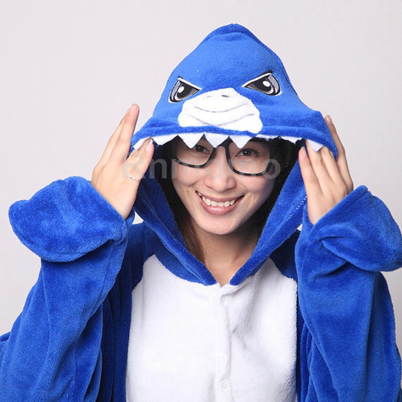 Shark Costume Shark Hoodie Kigurumi Pajamas Adult Pajamas Etsy