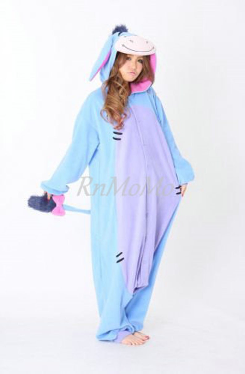 KIGURUMI Cosplay Romper Charactor animal Hooded Pyjamas Xmas gift Adult Costume sloth outfit Sleepwear eeyore donkey image 3