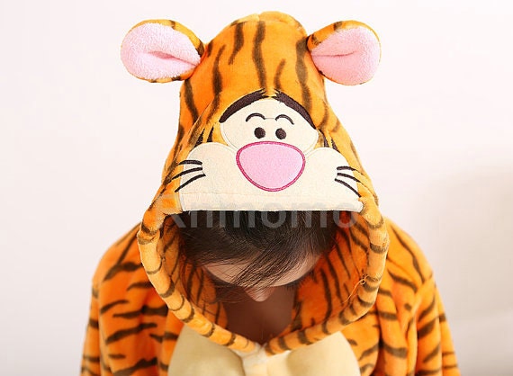 Tigre Costume Carnevale Pile Tuta Bambini Tiger Baby Costume Onesie TIGER02