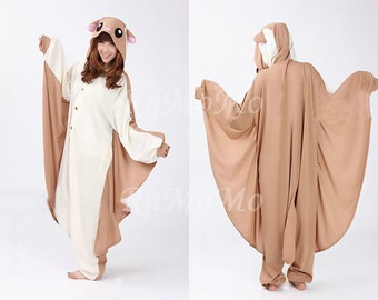 KIGURUMI Cosplay Romper Charactor animal Hooded Night clothes Pajamas Pyjamas Costume sloth  outfit Sleepwear Flying Squirrel