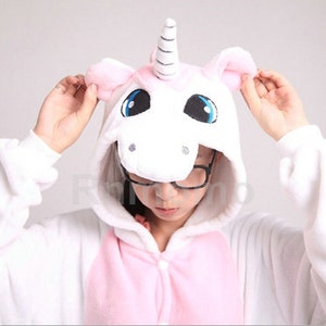 Adult Onepiece Pajamas Unicorn Onepiece Pajamas for Women Girls Men Boy PJS Costume Flannel Pajamas Unisex Pyjamas image 1