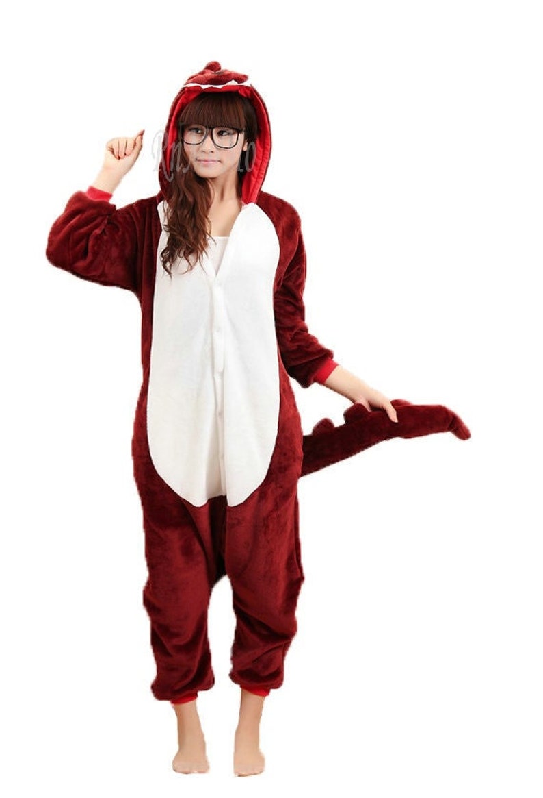 Kigurumi Red Dinosaur Pajamas Etsy