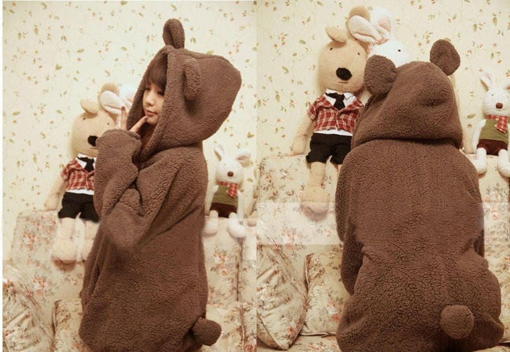 Teddy Bear Plush Ears Hoodies Girl's Cute Coat Winter's Fashion Plush  Hoodies Cute Coat Jacket -  Canada