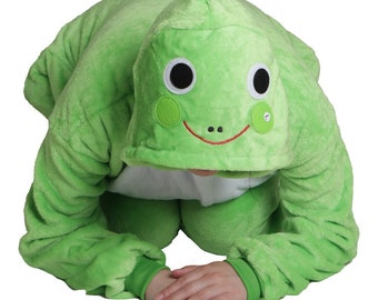 Kermit Frog Kigurumi ADULT Cosplay Frog Costume Halloween Costume Frog Pajamas Sleepwear Jumpsuit Romper Animal Onesie S M Etsy UK