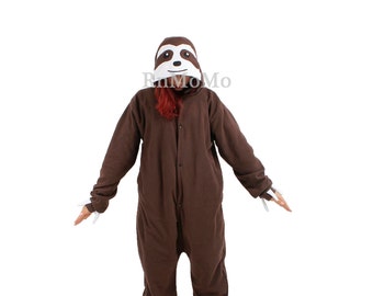 KIGURUMI Cosplay Romper Charactor animal Hooded PJS Pajamas Pyjamas Xmas gift Adult  Costume sloth outfit Sleepwear sloth