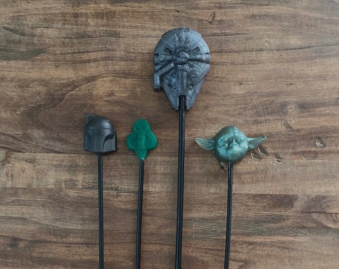 Wicked Wands - Star Wars - Millenium Falcon, Yoda, Darth Vader, Boba Fet, Mandalorian