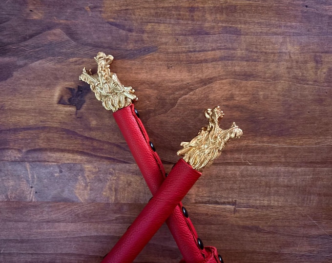 Fire Dragon Flogger with Leather Falls That are the Color of Fire