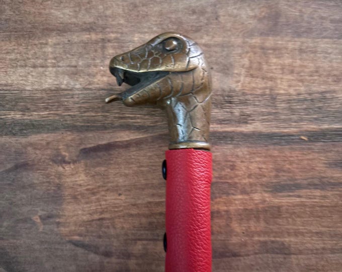 Snakebite Rich Red Leather & Black Chain Flogger