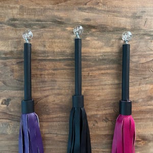 Leather Flogger with Bubble Ball End