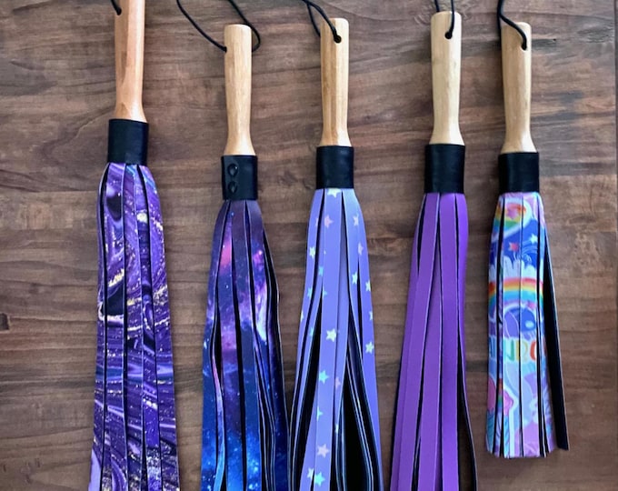 Leather Alternative Flogger with Bamboo Handle