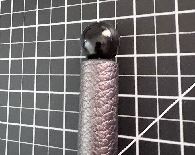 Metallic Gunmetal Gray Leather Flogger