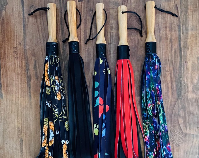Leather Alternative Flogger with Bamboo Handle