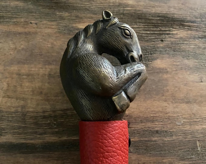 Red Leather Horse Topped Flogger