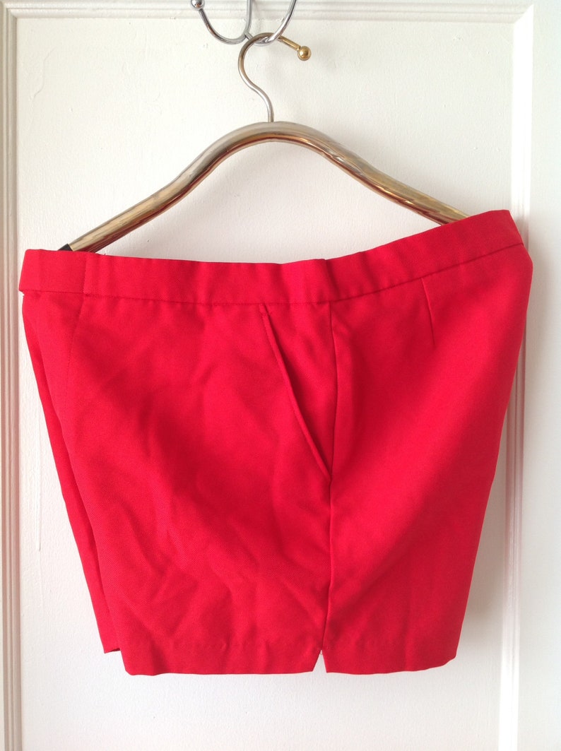 Vintage LACOSTE Shorts szXL Authentic 1960s IZODLACOSTE Bright Red Blue Crocodile Adjustable Waist Shorts