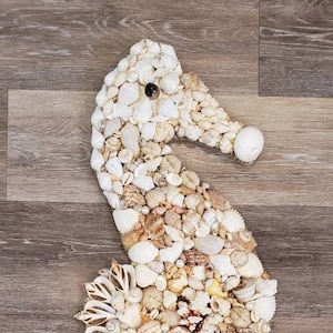 Seashell Seahorse - Seahorse Shell Art - Beach Decor - Seashell Seahorse Wall Hanging - Coastal Decor - Nautical Decor