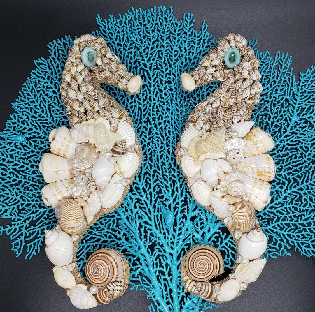 Thermomètre Déco Résine Avec Hippocampe Et Coquillage - Ambre - Art Déco