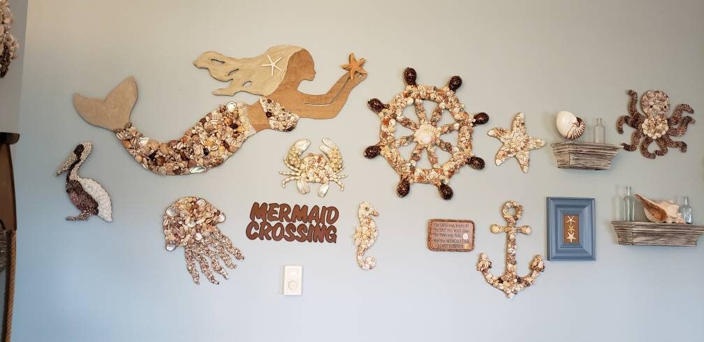 Ships Wheel - Seashell Ships Wheel - Nautical Ships Wheel - Seashell ...